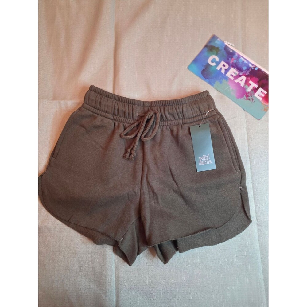 Wild Fable Women's Olive Drawstring Lounge Sweat Shorts Xxs